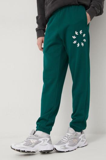 Bavlnené nohavice adidas Originals Adicolor HC4494 pánske, zelená farba, s potlačou