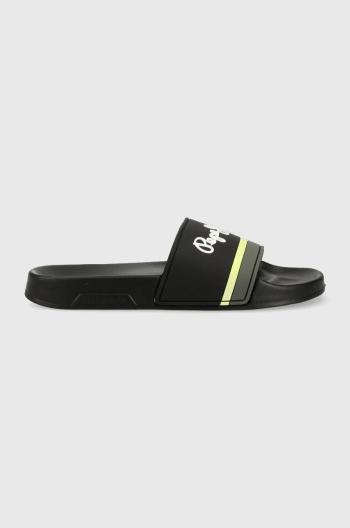 Šľapky Pepe Jeans SLIDER pánske, čierna farba, PMS70123