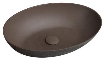 SAPHO - FORMIGO betónové umývadlo na dosku, 60x40 cm, tmavo hnedá FG024