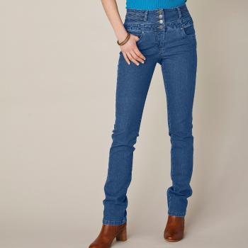 Blancheporte Rovné džínsy s vysokým pásom, pre vyššiu postavu denim 36