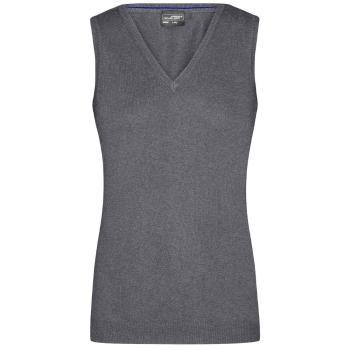 James & Nicholson Dámsky sveter bez rukávov JN656 - Šedý melír | XXL