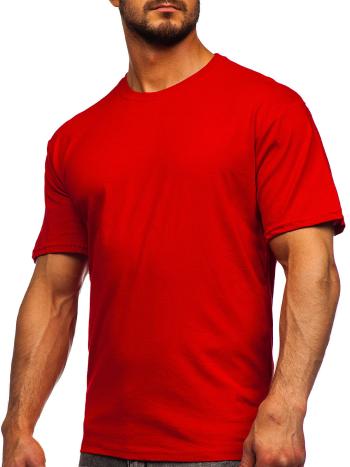 Červené pánske tričko bez potlače Bolf 192397