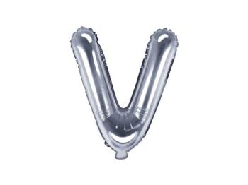 Fóliový balón písmeno "V", 35 cm, strieborný (NELZE PLNIT HELIEM) - xPartydeco