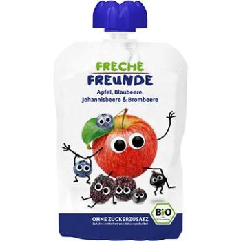 Freche Freunde BIO Kapsička Jablko, čučoriedka, čierne ríbezle a černica 100 g (4260249147126)