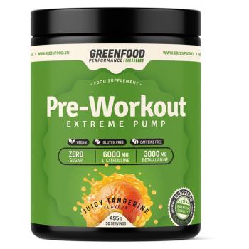 GREENFOOD NUTRITION Performance pre-workout šťavnatá mandarínka 495 g