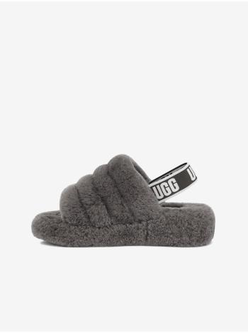 Šedá dámska domáca obuv UGG Fluff Yeah Slide