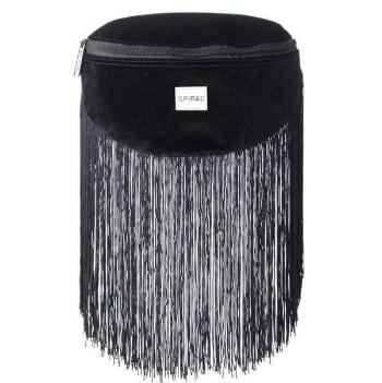 Ľadvinka Spiral Velvet Tassels Black BL Label Bum Bag - UNI