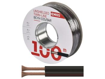 EMOS Dvojlinka nestíněná 2x0,35mm černo/rudá, 100m 2308203550