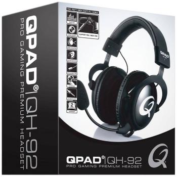 QPAD QH92 herný headset 2x 3,5 mm jack (mic./slu.) káblový cez uši čierna stereo