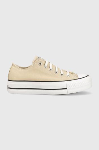 Tenisky Converse Chuck Taylor All Star Lift OX dámske, béžová farba, A03542C