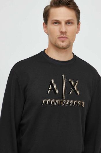 Mikina Armani Exchange pánska, čierna farba, s potlačou, 3DZMSA Z9N1Z