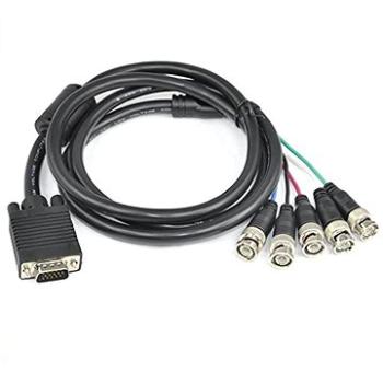 PremiumCord Kabel k monitoru VGA 15 male na  5× BNC konektorov, 2 m (kpvm_5b2)