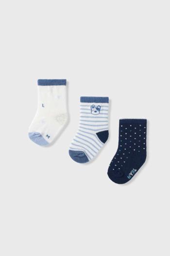 Ponožky pre bábätká Mayoral Newborn 3-pak tmavomodrá farba