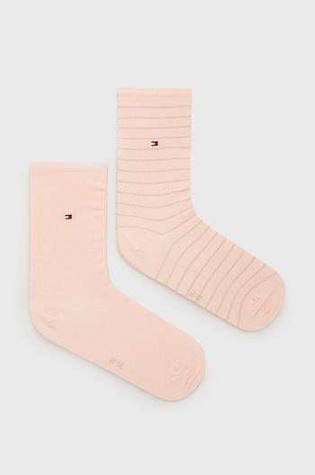 Ponožky Tommy Hilfiger (2-pak) dámske, ružová farba