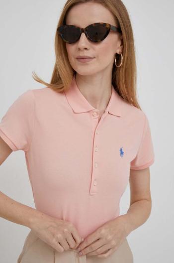 Polo tričko Polo Ralph Lauren dámsky, oranžová farba