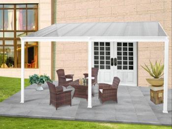 Hliníková pergola 4,35x3 m WALL 43 biela Lanitplast Kouřově hnědá (bronz)