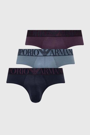 Slipy Emporio Armani Underwear 3-pak pánske, tmavomodrá farba, 111734 4F726