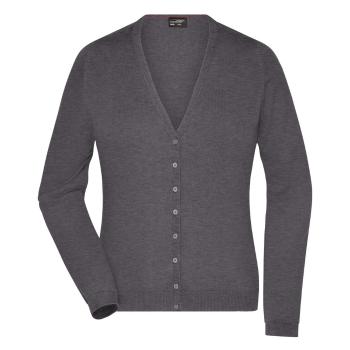 James & Nicholson Dámsky bavlnený sveter JN660 - Antracitový melír | L