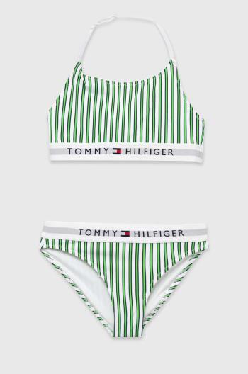 Dvojdielne detské plavky Tommy Hilfiger zelená farba