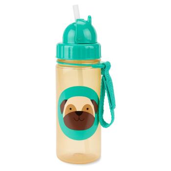 SKIP HOP Zoo hrnček so slamkou PP bez PVC a BPA mopslík 12 m+ 385 ml