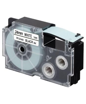 Kompatibilná páska s Casio XR-24WE1, 24mm x 8m, čierny tisk / biely podklad