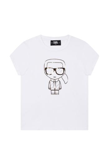 Detské tričko Karl Lagerfeld biela farba