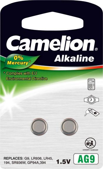Camelion AG9 gombíková batéria  LR 45 alkalicko-mangánová 60 mAh 1.5 V 2 ks