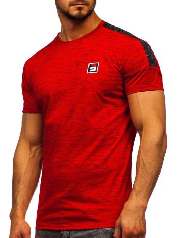 Červené pánske tričko s potlačou Bolf SS11127