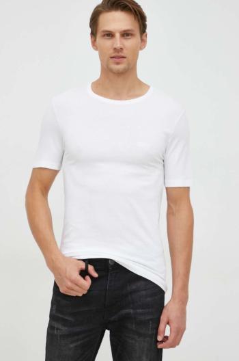 Bavlnené tričko BOSS 3-pak čierna farba, melanžové