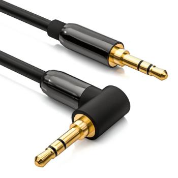 MG Angled audio kábel 3.5mm mini jack M/M 2m, čierny