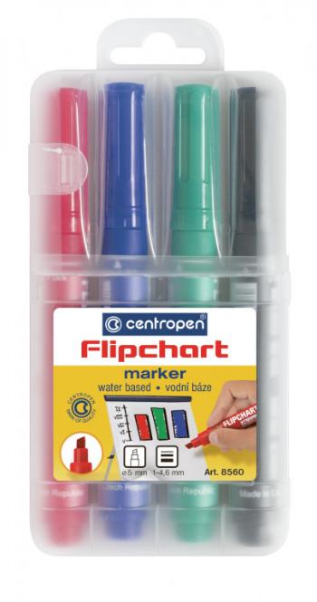 Značkovač Centropen 8560/4 na Flipchart 4 farby klinový hrot 1-4,6mm