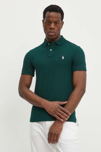 Bavlnené polo tričko Polo Ralph Lauren zelená farba,jednofarebné,710536856