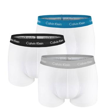 Calvin Klein - boxerky 3PACK cotton stretch biele s farebným pásom - limitovaná edícia-XL (101-106 cm)