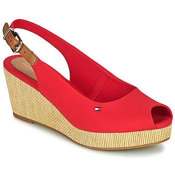 Tommy Hilfiger  Sandále ICONIC ELBA SLING BACK WEDGE  Oranžová