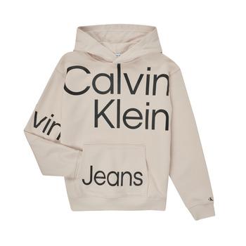 Calvin Klein Jeans  Mikiny BOLD INSTITUTIONAL LOGO HOODIE  Biela