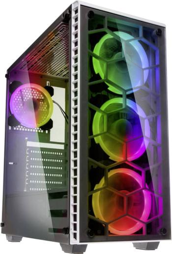 Kolink Observatory RGB midi tower PC skrinka biela 4 predinštalované LED ventilátory, bočné okno, prachový filter, inšta