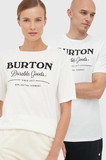 Bavlnené tričko Burton biela farba, s potlačou