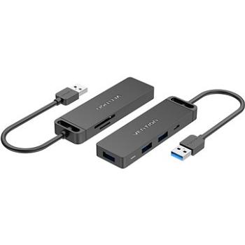 Vention USB 3.0 to 3× USB/TF/SD/Micro USB-B HUB 0,15 m Black ABS Type (CHVBB)