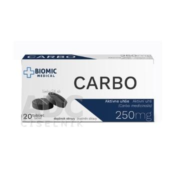 BIOMIC CARBO Aktívne uhlie 250 mg 20TBL