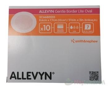 ALLEVYN Gentle Border Lite Oval adhezívne hydrocelulárne penové krytie so silikónovým gélom 10 ks