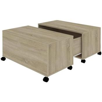 SHUMEE Konferenčný stolík dub sonoma 75 × 75 × 38 cm drevotrieska, 806870