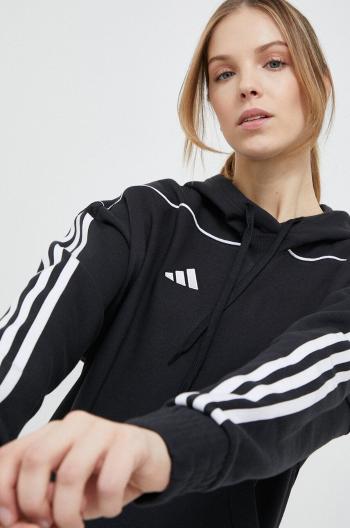 Tepláková mikina adidas Performance Tiro 23 League čierna farba, s kapucňou, s nášivkou