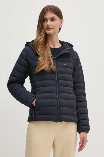 Páperová bunda Tommy Hilfiger dámska, tmavomodrá farba, prechodná, WW0WW42350