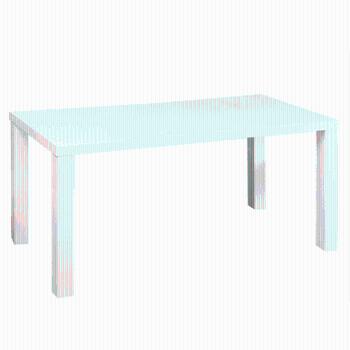 Jedálenský stôl, biela vysoký lesk HG, 160x80 cm, ASPER NEW TYP 4 P2, poškodený tovar