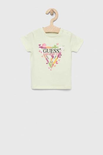 Tričko pre bábätko Guess tyrkysová farba