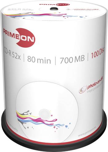 Primeon 2761106 CD-R 80 700 MB 100 ks vreteno možnosť potlače