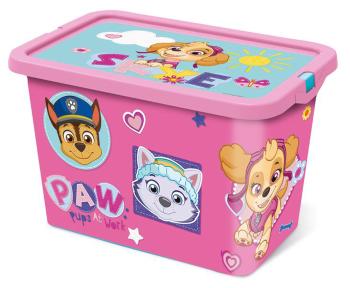 STOR Plastový úložný box s vekom Paw Patrol 7l ružový