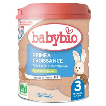 BABYBIO Primea 3 Pokračovacie batoľacie mlieko od 10 mesiaca do 3 rokov BIO 800 g
