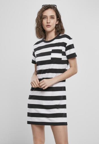 Urban Classics Ladies Stripe Boxy Tee Dress black/white - XL