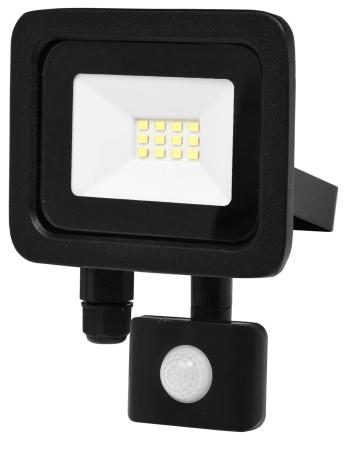 Ecolite Čierny LED reflektor 10W s pohybovym čidlom RLEDF48WL-10W/PIR